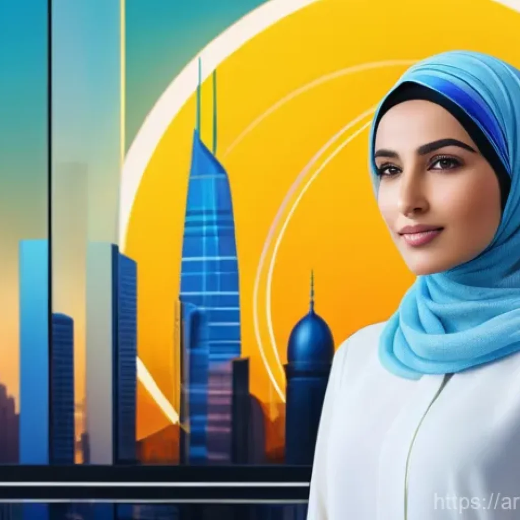 무역 실무에서의 최신 기술 활용 - **Prompt: AI-Powered Future for an Arab Entrepreneur** A dynamic, high-resolution digital painti...