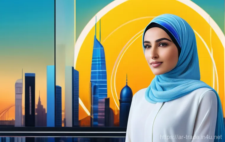 무역 실무에서의 최신 기술 활용 - **Prompt: AI-Powered Future for an Arab Entrepreneur** A dynamic, high-resolution digital painti...