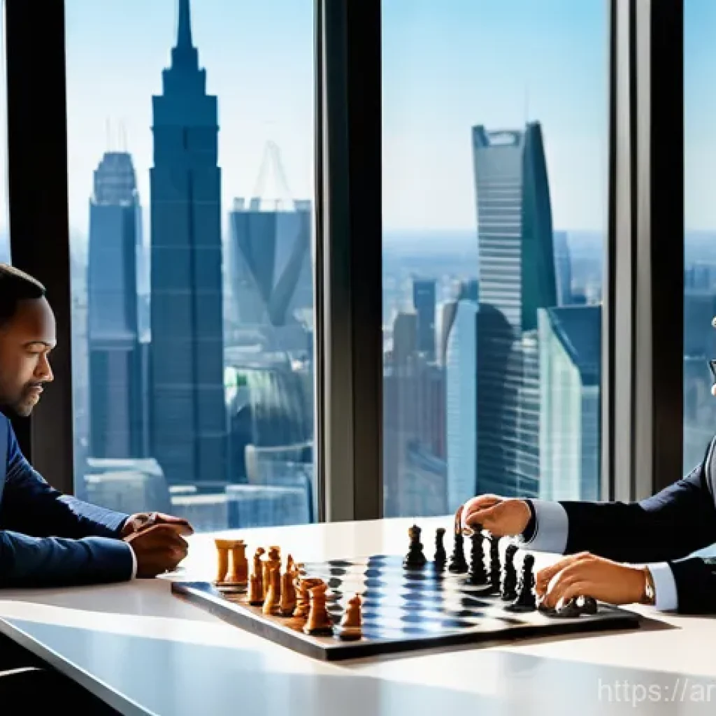 무역 실무에서의 거래 조건 협상 - **Prompt for Understanding the Other Party in Negotiation:** "A vibrant, professional meeting sc...