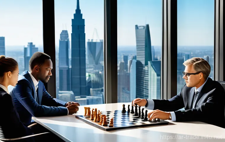 무역 실무에서의 거래 조건 협상 - **Prompt for Understanding the Other Party in Negotiation:** "A vibrant, professional meeting sc...