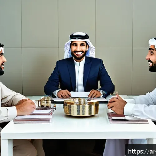 Home 15 수출입 업무의 기본 - A detailed business meeting scene set in a modern Middle Eastern office, featuring diverse Arab prof...